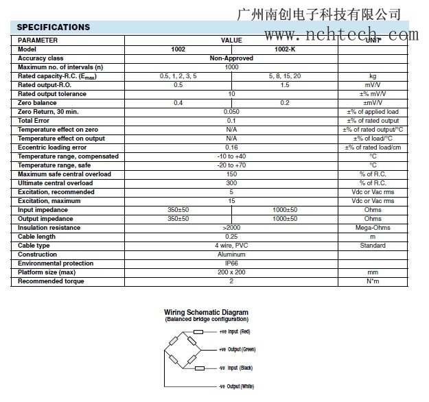 美國(guó)Tedea 1002-20kg稱(chēng)重傳感器